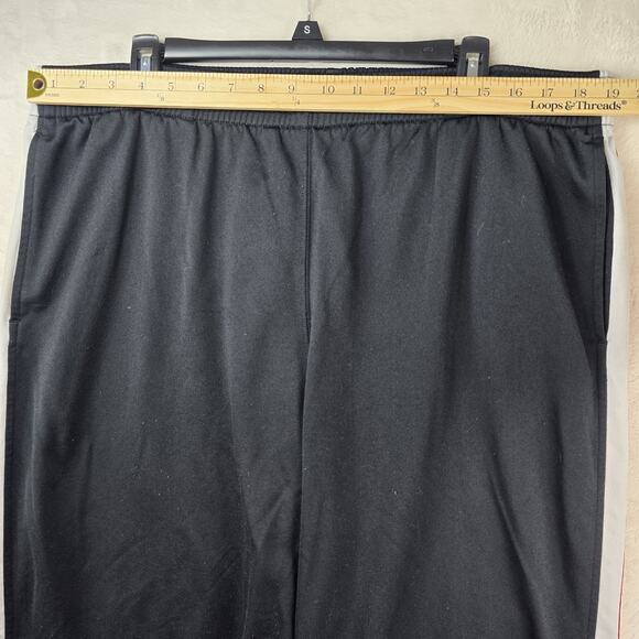 Vintage Nike Track Sweatpants Mens XL Black Baggy Loose Fit Silver Tag Striped - Picture 9 of 13
